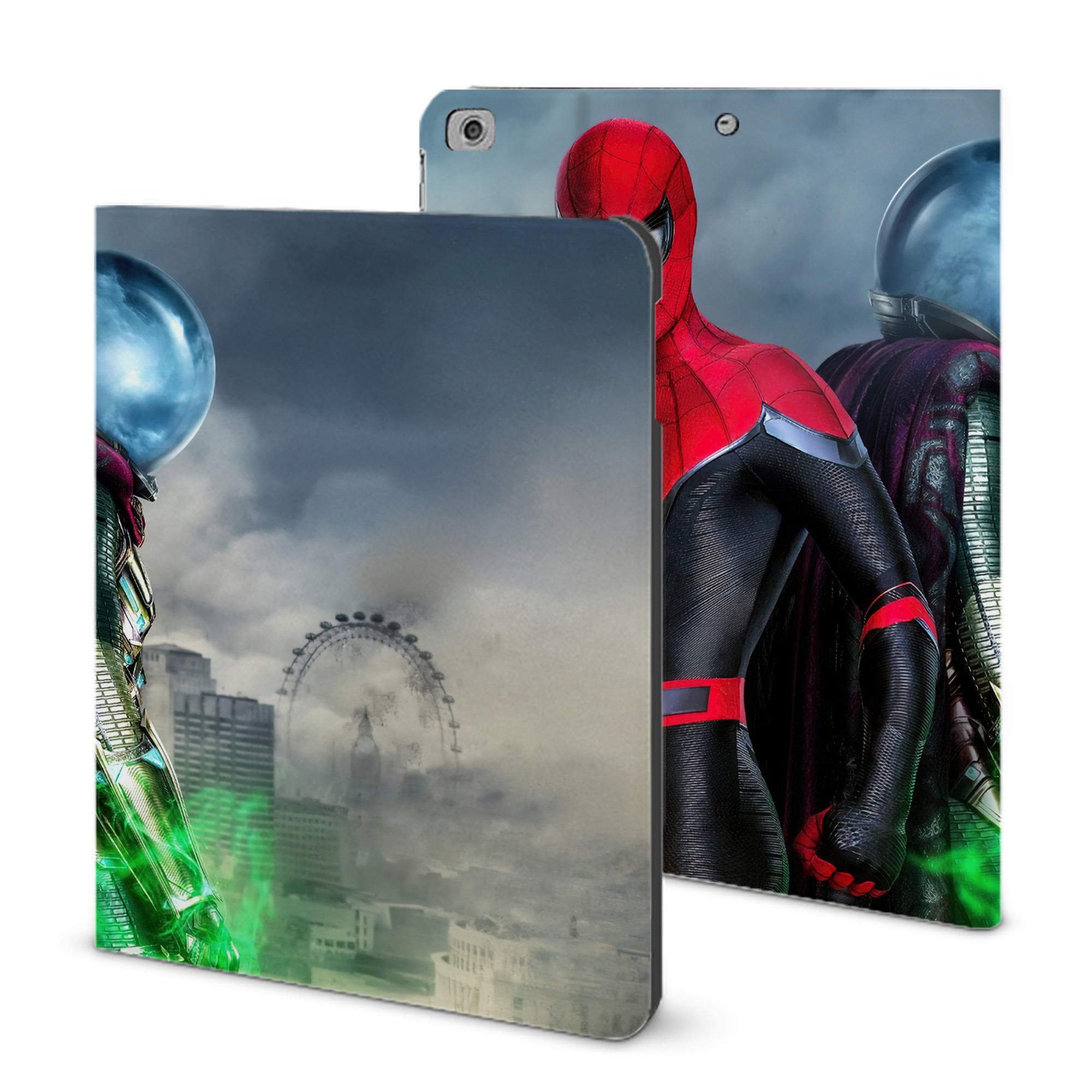 （画像用） Spider Man スパイダーマン IPad ケース ブック型 PUレザー TPU 耐衝撃 軽量 薄型 ペン収納なし 全面保護 IPad 各モデル対応